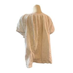 The White Company Sleep Shirt White Cotton Gauze Short Sleeve Night Top Size L